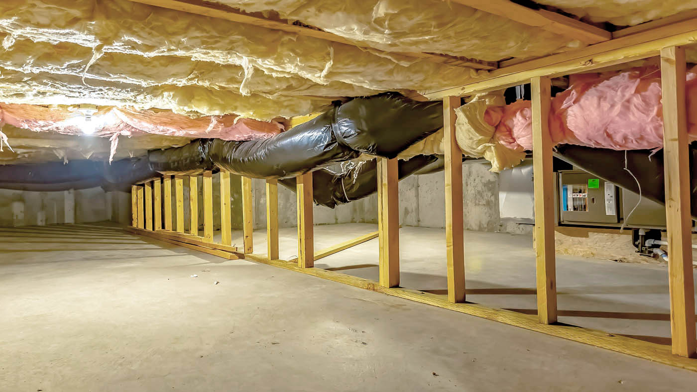 A recently serviced crawl space, contact us for crawl space insulation.
